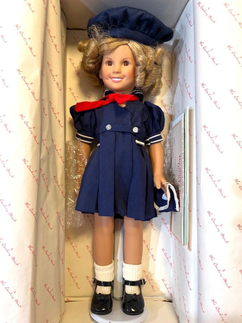 1994 Shirley Temple "Poor Little Rich Girl" Danbury Mint Doll With Navy Sailor D